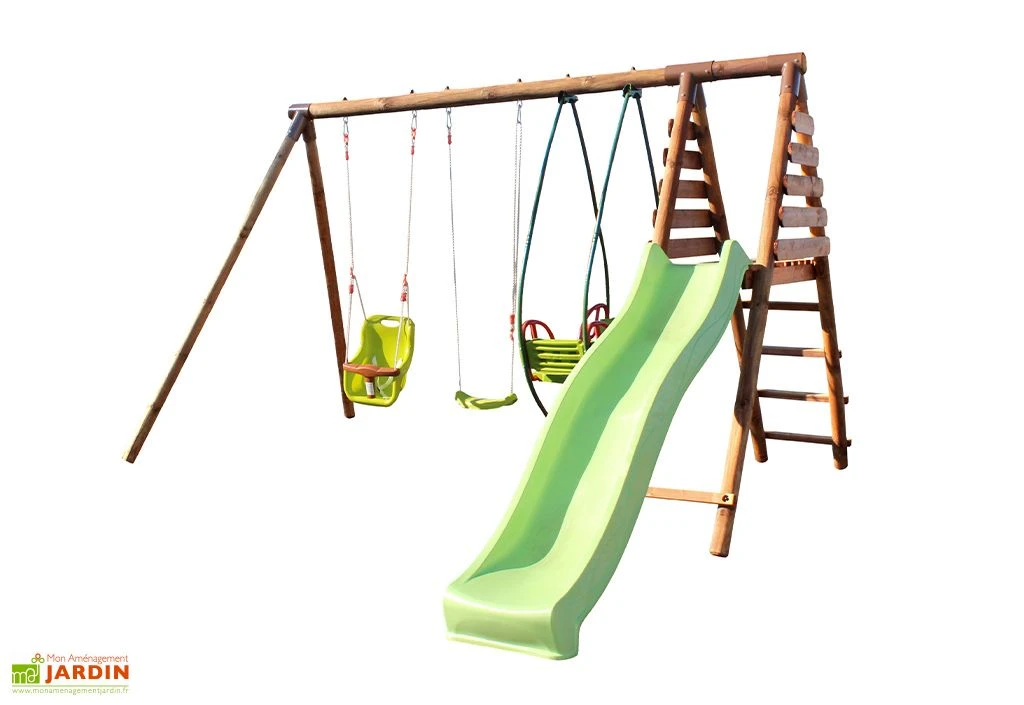 Portique Toboggan + Balancelle + 1 Balançoire + Siège Bébé – Colza 3 Portique Toboggan + Balancelle + 1 Balançoire + Siège Bébé – Colza