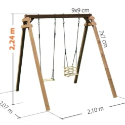 Portique En Bois éco-friendly 1 Balançoire 1 Siège Bébé - Ambre -Jardelix Soldes Magasin portique dimensions ambre