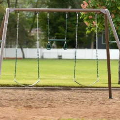 Lifetime Portique Balançoires Et Trapèze En Métal – Kids Swing Set