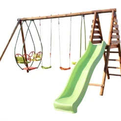 Portique Pour 7 Enfants De 3 à 12 Ans Toboggan + 4 Agrès – Jacinthe