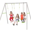 Portique Balançoire Métal Axion 2,20m Louise -Jardelix Soldes Magasin portique metal enfant axion 2 balancoires face a face louise 1