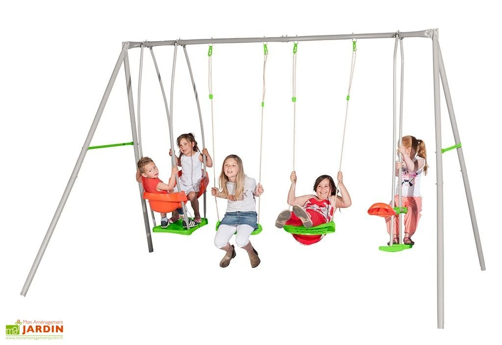 Portique Balançoire Métal Axion 2,20m Jade 5 Portique Balançoire Métal Axion 2,20m Jade – Image 3