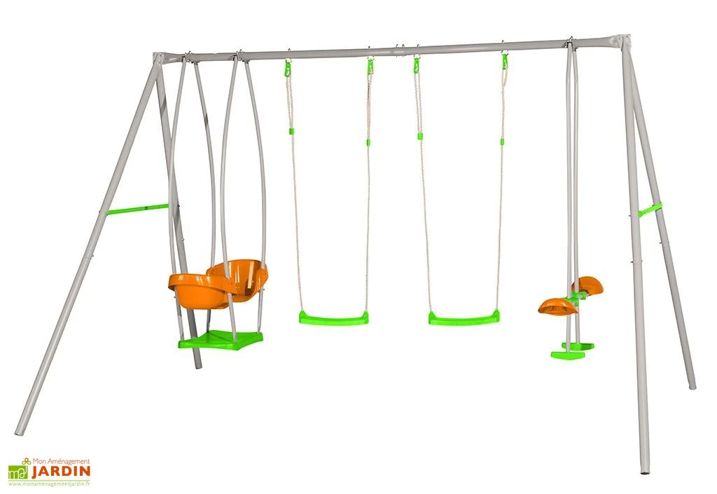 Portique Balançoire Métal Axion 2,20m Jade 4 Portique Balançoire Métal Axion 2,20m Jade – Image 2