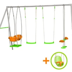 Portique Balançoire Métal Axion 2,20m Luca + Siège Bébé 6 Portique Balançoire Métal Axion 2,20m Luca + Siège Bébé -Jardelix Soldes Magasin portique metal enfant axion balancoire bebe face a face nacelle luca 1