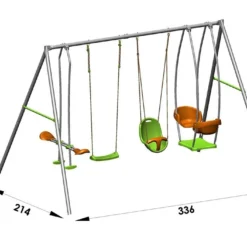 Portique Balançoire Métal Axion 2,20m Luca + Siège Bébé 7 Portique Balançoire Métal Axion 2,20m Luca + Siège Bébé -Jardelix Soldes Magasin portique metal enfant axion balancoire bebe nacelle face a face luca