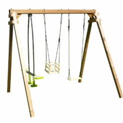 Portique En Bois 1 Balançoire 1 Face-à-face 1 Siège Bébé – Pierre