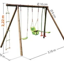 Portique 1 Siège Bébé 1 Balançoire 1 échelle 1 Face-à-face - Suzon -Jardelix Soldes Magasin portique suzon dimensions 1
