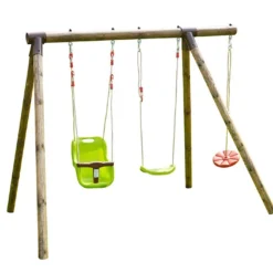 Portique En Bois Pour Enfants De 3 à 12 Ans Avec 3 Agrès - Tiago