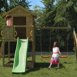 Aire De Jeux Portique En Bois De Pin Traité Fungoo Galaxy S 9 Aire De Jeux Portique En Bois De Pin Traité Fungoo Galaxy S -Jardelix Soldes Magasin portique toboggan balancoire fungoo galaxy