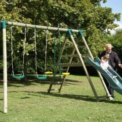 Portique Toboggan Et Balançoires En Bois Comanche 2,30 M 11 Portique Toboggan Et Balançoires En Bois Comanche 2,30 M -Jardelix Soldes Magasin portique toboggan bois balancoires comanche 1