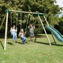 Portique Toboggan Et Balançoires En Bois Navajos 2,30 M 12 Portique Toboggan Et Balançoires En Bois Navajos 2,30 M -Jardelix Soldes Magasin portique toboggan bois balancoires navajos 2