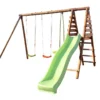 Portique En Bois Traité 5 Enfants Avec Toboggan + 3 Agrès – Violette -Jardelix Soldes Magasin portique violette hauteur toboggan 3 agres 1
