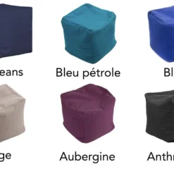 Pouf Cube Extérieur 40 X 40 Cm - Pablo Original -Jardelix Soldes Magasin pouf cube jumbo bag pablo original 2
