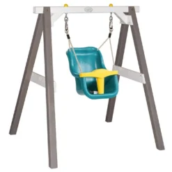 Axi Portique Balançoire Pour Bébé En Bois De Hemlock Marron Et Blanc