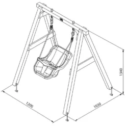 Axi Portique Balançoire Pour Bébé En Bois De Hemlock Marron Et Blanc -Jardelix Soldes Magasin premier portique bebe 9 mois 3 ans bois hemlock imputrescible siege confort 2