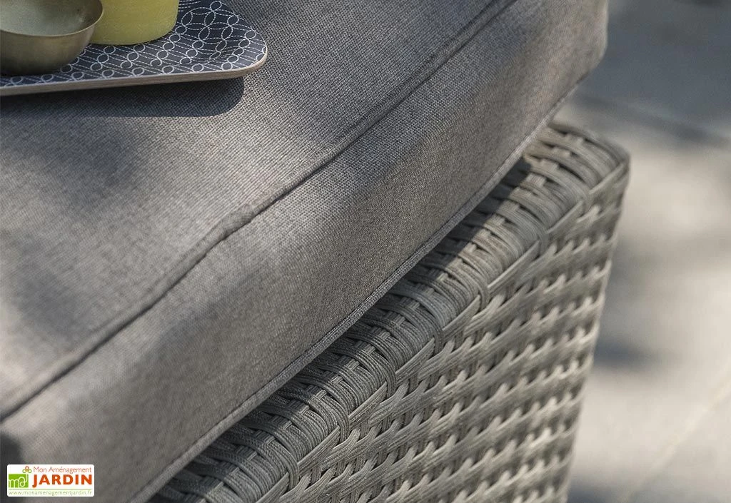 Salon De Jardin En Résine Tressée : Deux Canapés 3 Pl + 2 Pl + 1 Table 6 Salon De Jardin En Résine Tressée : Deux Canapés 3 Pl + 2 Pl + 1 Table – Image 4