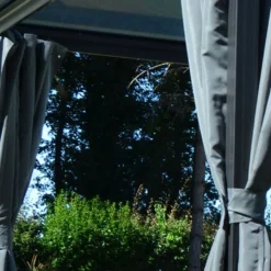 Rideaux En Polyester Gris Pour Pergola Bioclimatique Gaïa – Set De 4