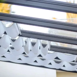 Rideaux De Toit Pour Pergola Stockholm | Palram – Canopia -Jardelix Soldes Magasin rideaux blancs pergola stockholm canopia palram