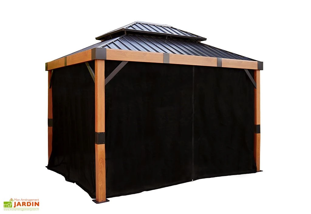 Rideaux En Polyester Noir Pour Pergola Fontana Sojag 10 M² 4 Rideaux En Polyester Noir Pour Pergola Fontana Sojag 10 M² – Image 2