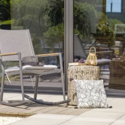 Rocking Chair D’Extérieur En Aluminium Et Textilène Honfleur