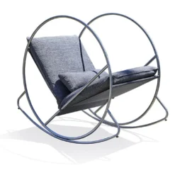 Rocking Chair De Jardin En Inox Et Textilène - Caprera