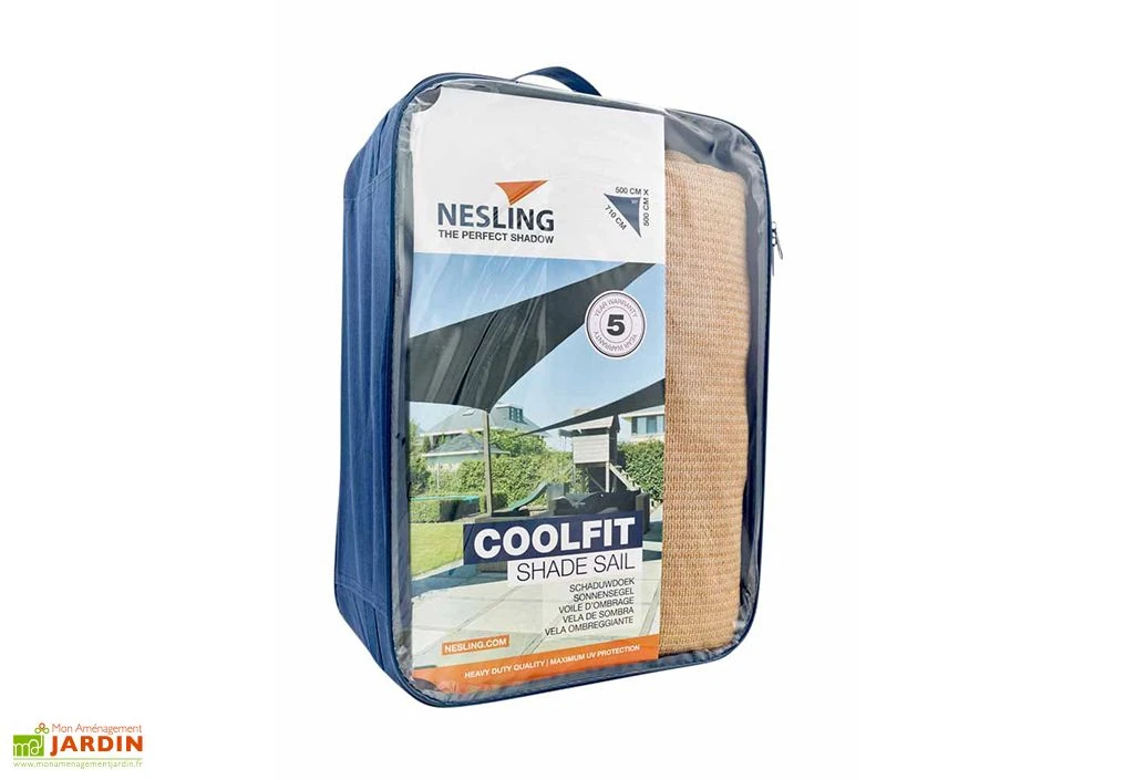 Nesling Voile D’ombrage Triangulaire En Polyéthylène Coolfit – 5 X 7,1 M 6 Nesling Voile D’ombrage Triangulaire En Polyéthylène Coolfit – 5 X 7,1 M – Image 4