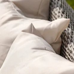 Salon De Jardin Résine Tressée 1/2 Ronde Grise Isa 4 Pièces -Jardelix Soldes Magasin salon de jardin 3