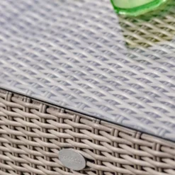 Salon De Jardin Résine Tressée 1/2 Ronde Grise Isa 4 Pièces -Jardelix Soldes Magasin salon de jardin 4