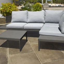 Salon De Jardin 4 Places En Aluminium Ankara Anthracite -Jardelix Soldes Magasin salon de jardin 4 places aluminium ankara 1