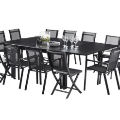 Salon De Jardin Carré Whitestar : 1 Table Extensible + 8 Fts + 4 Chs -Jardelix Soldes Magasin salon de jardin 8 12 personnes aluminium