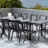 Salon De Jardin HPL Star : Table Extensible + 6 Fauteuils + 4 Chaises -Jardelix Soldes Magasin salon de jardin aluminium 6 10 personnes hbl 6 fauteuils 4 chaises