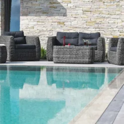 Salon De Jardin Bahamas : 1 Banquette + 2 Fts + 1 Table + 1 Desserte