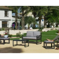 Hevea Salon De Jardin Bas En Aluminium Piave – 4 Places