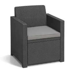 Keter Salon De Jardin En Résine Tressée 4 Places - Merano -Jardelix Soldes Magasin salon de jardin bas keter fauteuil