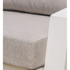 Salon De Jardin En Aluminium Blanc Table Canapé 5 Places - Ibiza -Jardelix Soldes Magasin salon de jardin ibiza 2