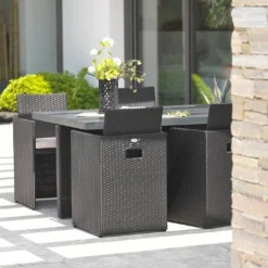 Salon De Jardin Encastrable : 1 Table + 4 Fauteuils 10 Salon De Jardin Encastrable : 1 Table + 4 Fauteuils -Jardelix Soldes Magasin salon de jardin pvc 4 aluminium resine tressee