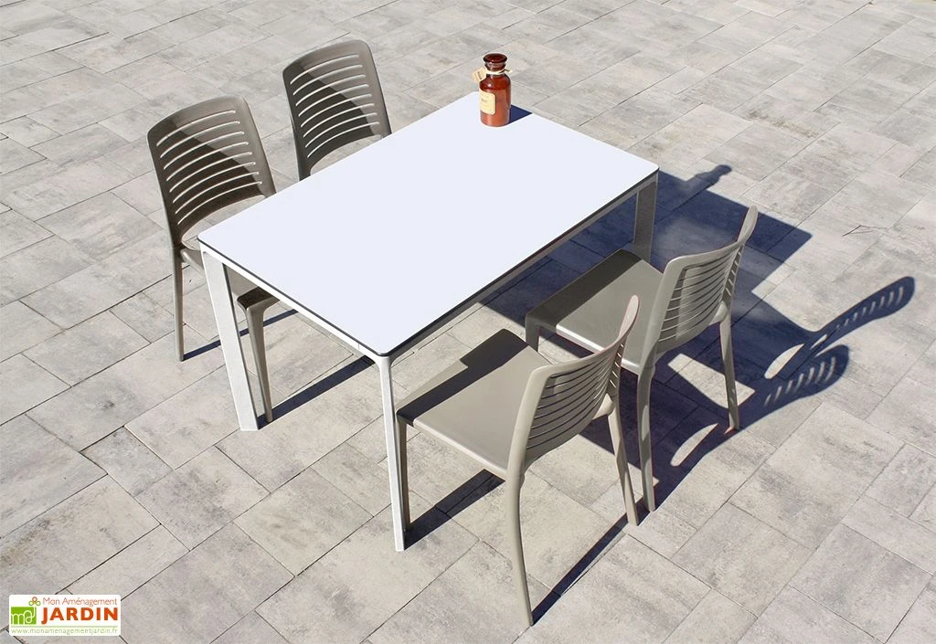 Salon De Jardin : 1 Table Aluminium 120 X 80 Cm + 4 Chaises – Park 3 Salon De Jardin : 1 Table Aluminium 120 X 80 Cm + 4 Chaises – Park