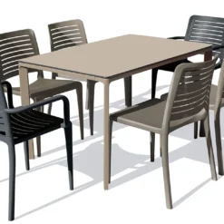 Salon De Jardin : 1 Table 160 X 90 Cm + 4 Chaises + 2 Fauteuils – Park -Jardelix Soldes Magasin salon de jardon table 6 chaises 10