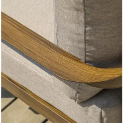 Salon De Jardin 4 Places Aluminium Effet Bois Portofino -Jardelix Soldes Magasin salon jardin 4 places aluminium effet bois portofino 1