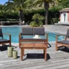 Salon De Jardin En Bois D’acacia Sassari – 4 Places -Jardelix Soldes Magasin salon jardin 4 places bois piscine