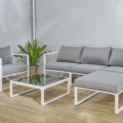 Salon De Jardin 5 Places En Aluminium - Lima