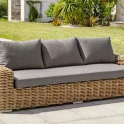 Salon De Jardin 6 Places En Aluminium Et Résine Tressée Bora Bora -Jardelix Soldes Magasin salon jardin 6 places aluminium resine tressee bora bora 3