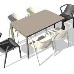 Salon De Jardin : 1 Table Aluminium 160 X 90 Cm + 6 Fauteuils – Fado -Jardelix Soldes Magasin salon jardin 8 places aluminium taupe