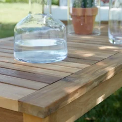 Salon De Jardin 6 Places Acacia – 1 Canapé, 1 Table Basse 2 Fauteuils -Jardelix Soldes Magasin salon jardin acacia blanc 3