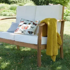 Salon De Jardin 6 Places Acacia – 1 Canapé, 1 Table Basse 2 Fauteuils -Jardelix Soldes Magasin salon jardin acacia blanc 5