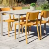 Salon De Jardin : 1 Table Aluminium 120 X 80 Cm + 4 Chaises – Town -Jardelix Soldes Magasin salon jardin alu 4 places meet town