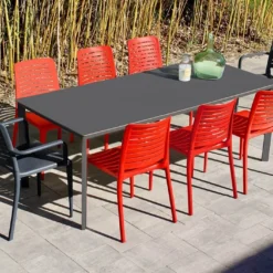 Salon De Jardin : 1 Table 200 X 90 Cm + 6 Chaises + 2 Fauteuils – Park