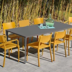 Salon De Jardin : 1 Table 200 X 90 Cm + 6 Chaises + 2 Fauteuils – Town