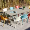 Salon De Jardin : 1 Table Aluminium 200 X 90 Cm Taupe + 8 Fauteuils – Fado -Jardelix Soldes Magasin salon jardin aluminium 8 fauteuils fado