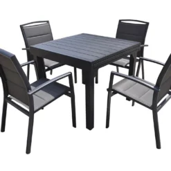 Salon De Jardin Aluminium Modulo Gris Anthracite (TB + FT)